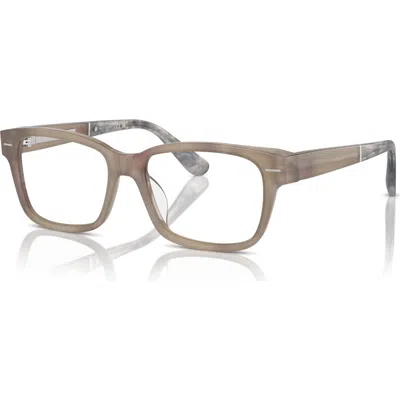 Brunello Cucinelli 53mm Rectangle Optical Glasses In Brown