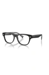 Brunello Cucinelli 54mm Rectangle Optical Glasses In Black
