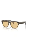 Brunello Cucinelli 54mm Rectangle Optical Glasses In Brown