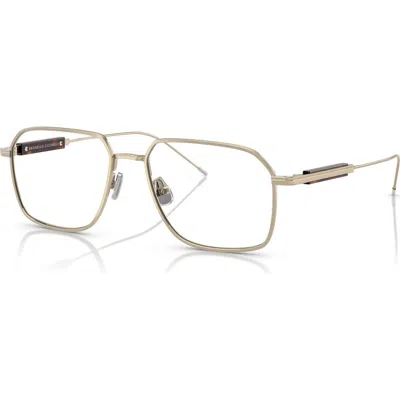 Brunello Cucinelli 54mm Rectangle Optical Glasses In Gold