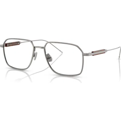 Brunello Cucinelli 54mm Rectangle Optical Glasses In Gray