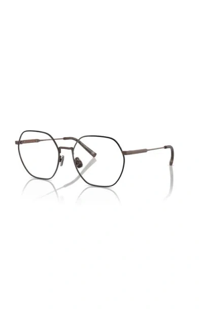 Brunello Cucinelli 55mm Irregular Optical Glasses In Brown