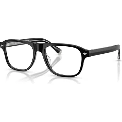 Brunello Cucinelli 55mm Rectangle Optical Glasses In Black