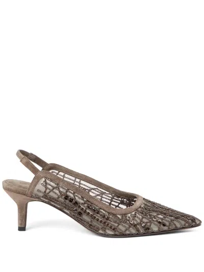 BRUNELLO CUCINELLI 55MM SEQUIN-EMBELLISHED PUMPS