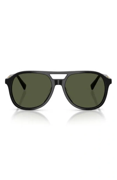Brunello Cucinelli 56mm Pilot Sunglasses In Black