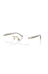 Brunello Cucinelli 57mm Rectangle Optical Glasses In Gold