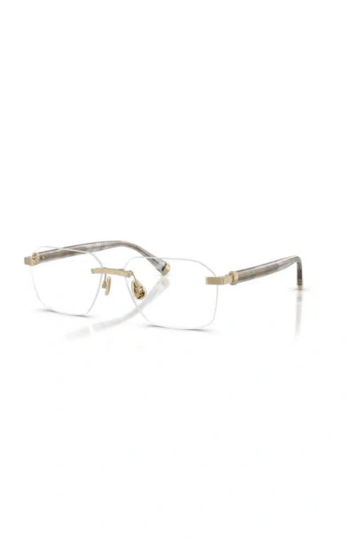 Brunello Cucinelli 57mm Rectangle Optical Glasses In Gold