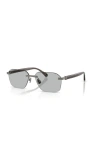 Brunello Cucinelli 57mm Rectangle Optical Glasses In Gray