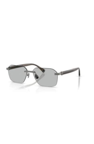 Brunello Cucinelli 57mm Rectangle Optical Glasses In Gray