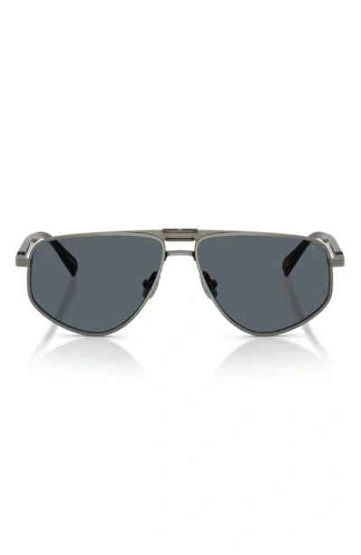 Brunello Cucinelli 58mm Geometric Pilot Sunglasses In Gray
