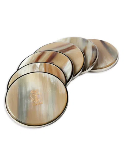 Brunello Cucinelli 6 Piece Buffalo Horn Coaster Set