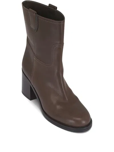 Brunello Cucinelli 60mm Pull-tab Boots In Brown