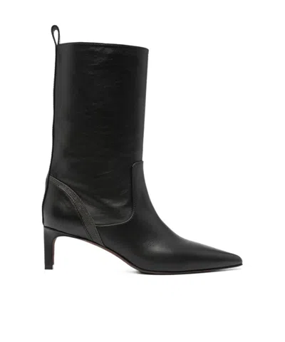 Brunello Cucinelli 70mm Mid-calf Boots In Black
