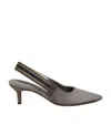 Brunello Cucinelli 70mm Pointed Suede Pumps In Gray