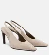 Brunello Cucinelli 80 Monili Suede Slingback Pumps In Brown