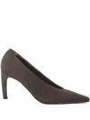 Brunello Cucinelli 80mm Suede Pumps In Brown