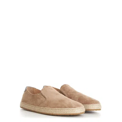 Pre-owned Brunello Cucinelli 895$ Brown Slip-on Shoes Espadrilles - Rope Insert, Suede