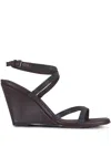 Brunello Cucinelli 90mm Leather Sandals In Brown