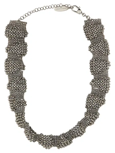 Brunello Cucinelli 925 Sterling Silver Necklace Jewelry Silver In Black