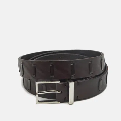 Pre-owned Brunello Cucinelli 95 Cm Buckle Belt Brown Leather