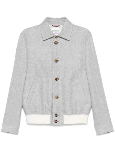 BRUNELLO CUCINELLI MÉLANGE-EFFECT BOMBER JACKET
