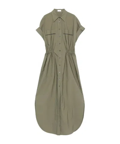 BRUNELLO CUCINELLI BRUNELLO CUCINELLI MONILE DETAILED SHORT SLEEVED DRESS