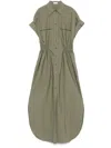Brunello Cucinelli A-line Midi Dress In Green