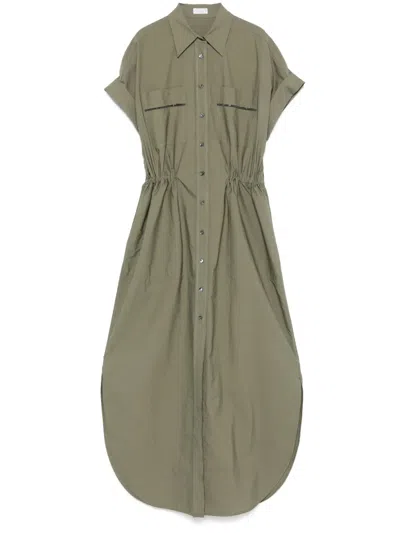 Brunello Cucinelli A-line Midi Dress In Gray