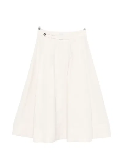 Brunello Cucinelli A-line Midi Skirt In Neutral