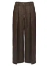 Brunello Cucinelli Cotton Denim Trousers With Back Pockets In Brown