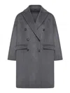 Brunello Cucinelli Cloth Coat In Gray