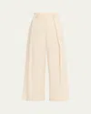 Brunello Cucinelli Wide Leg Pants In Ecru
