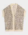 Brunello Cucinelli Abstract Net Sequined Knit Opera Cardigan In Sand