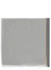 Brunello Cucinelli Colorblock Cashmere And Silk Scarf In Gray