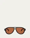 Brunello Cucinelli Acetate Aviator Frames In Black2