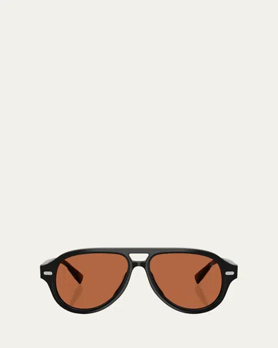 Brunello Cucinelli Acetate Aviator Frames In Black2
