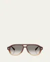 Brunello Cucinelli Acetate Aviator Frames In Black5