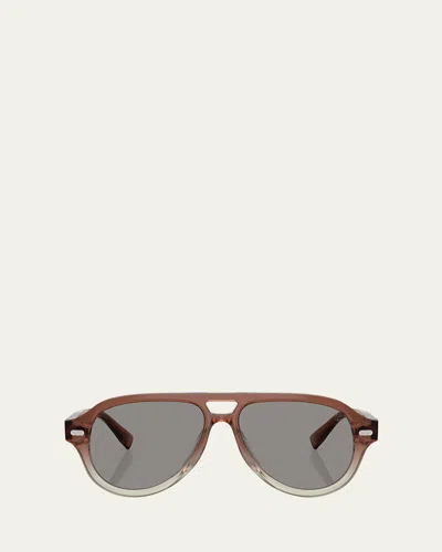 Brunello Cucinelli Acetate Aviator Frames In Blupat