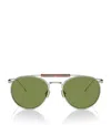 Brunello Cucinelli Womens Silver Bc2004st Sartorial Sunset Round-frame Yellow Gold-plated Titanium Sunglasses In Silver