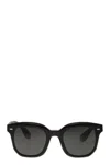 Brunello Cucinelli Sophisticated Vintage-inspired Black Sunglasses With Hand-inlaid Logos And Uv Protection In Black
