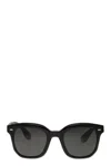 Brunello Cucinelli Sophisticated Vintage-inspired Black Sunglasses With Hand-inlaid Logos And Uv Protection In Black