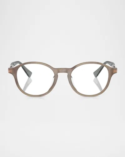 Brunello Cucinelli Acetate Oval Sunglasses, 50mm In Beige