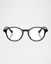 Brunello Cucinelli Acetate Oval Sunglasses, 50mm In Black