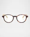 Brunello Cucinelli Acetate Oval Sunglasses, 50mm In Havana