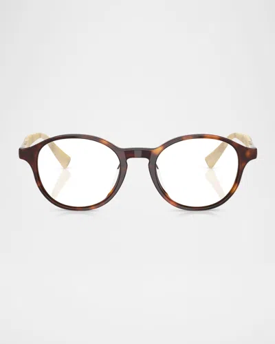 Brunello Cucinelli Acetate Oval Sunglasses, 50mm In Havana