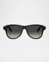 Brunello Cucinelli Acetate Round Sunglasses In Black