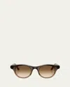 Brunello Cucinelli Acetate Round Sunglasses In Blue