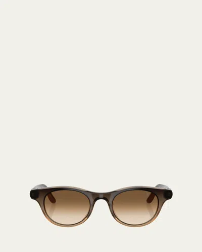 Brunello Cucinelli Acetate Round Sunglasses In Blue