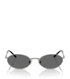 Brunello Cucinelli Womens Silver Bc2006st Oval-frame Titanium Sunglasses In Silver