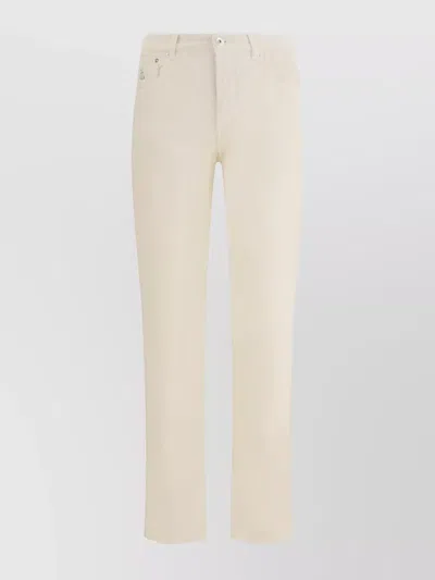 Brunello Cucinelli Adjustable Cotton Corduroy Trousers In Neutral